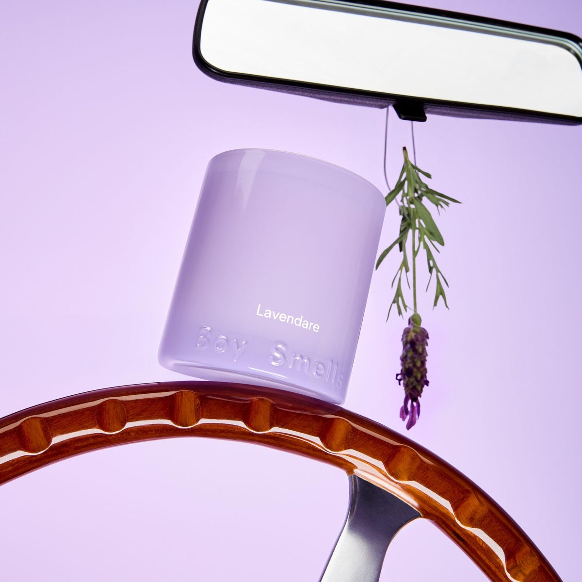 Boy Smells Lavender Candle vetiver base adds earthy balance to evenings.