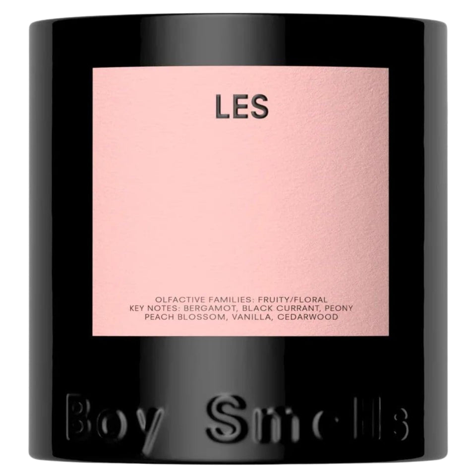 Boy Smells LES candle jar front view for welcoming room ambience