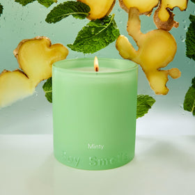 Boy Smells Mint Candle coconut soy wax close-up suggests a clean, steady burn.