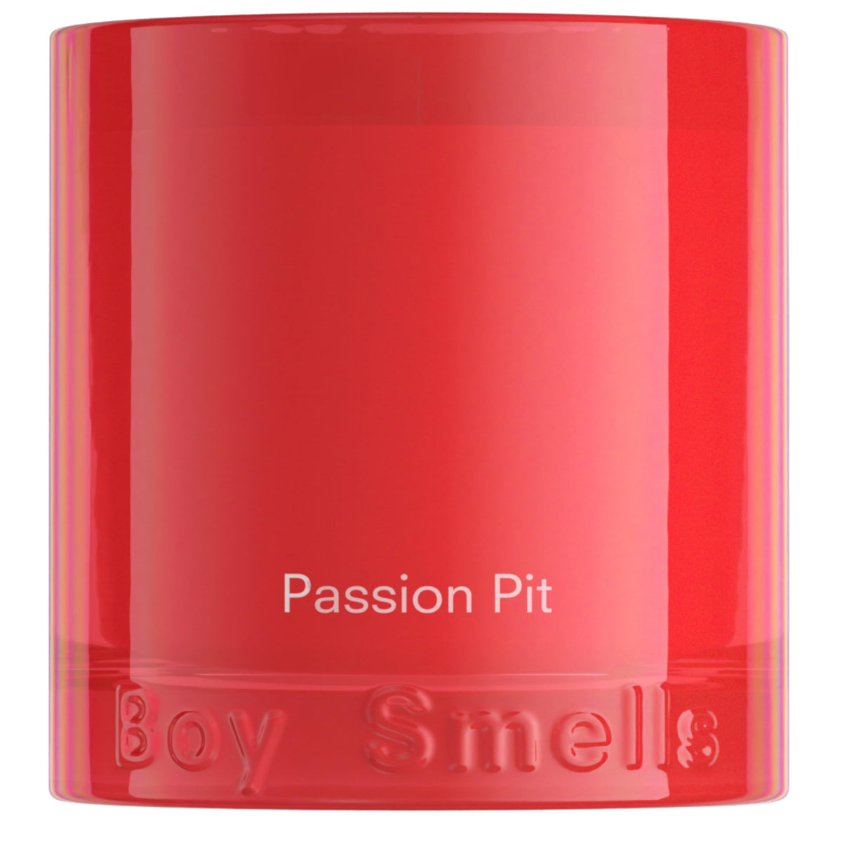 Boy Smells Passion Pit candle in a red glass tumbler for vibrant ambient warmth.