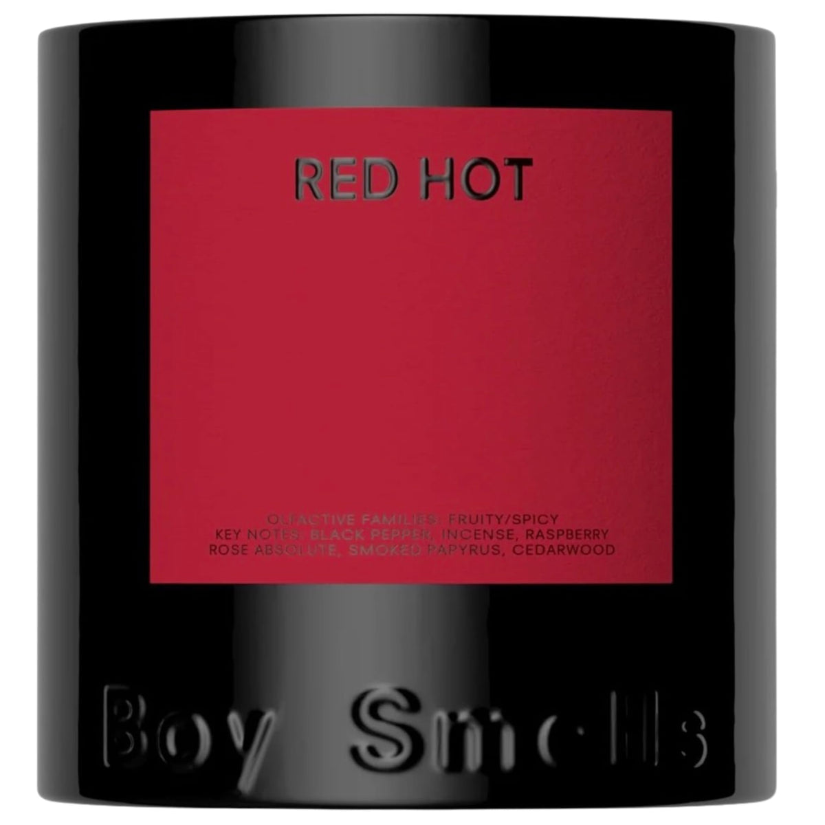 Boy Smells Red Hot jar front view for warm ambiance