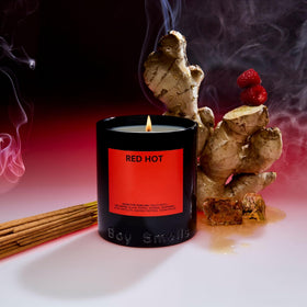 Boy Smells Red Hot scent notes of cedar and charcoal evoke warmth