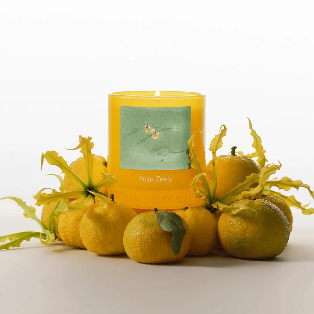 Boy Smells Yuzu Zesty candle scent profile blends yuzu and ylang ylang for mood.