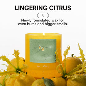 Boy Smells Yuzu Zesty candle wick promotes an even burn and clean scent.