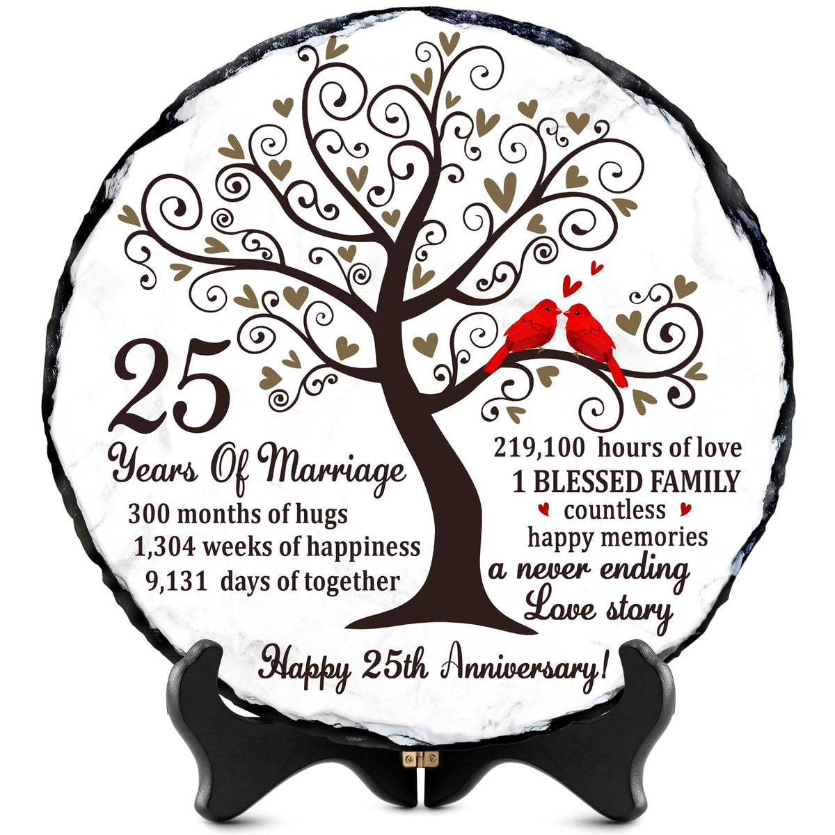 Bozspacer 25th anniversary slate sign celebrating 25 years of marriage