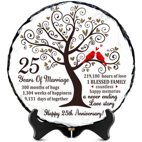 Bozspacer 25th anniversary slate sign celebrating 25 years of marriage