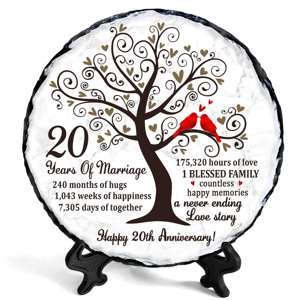 Bozspacer China Anniversary Slate Plate front view, ideal for refined wedding gift presentation.