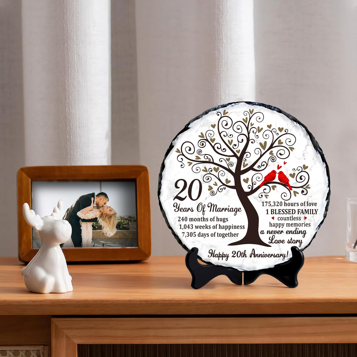 Bozspacer China Anniversary Slate Plate gift-ready packaging, simplifies gifting.