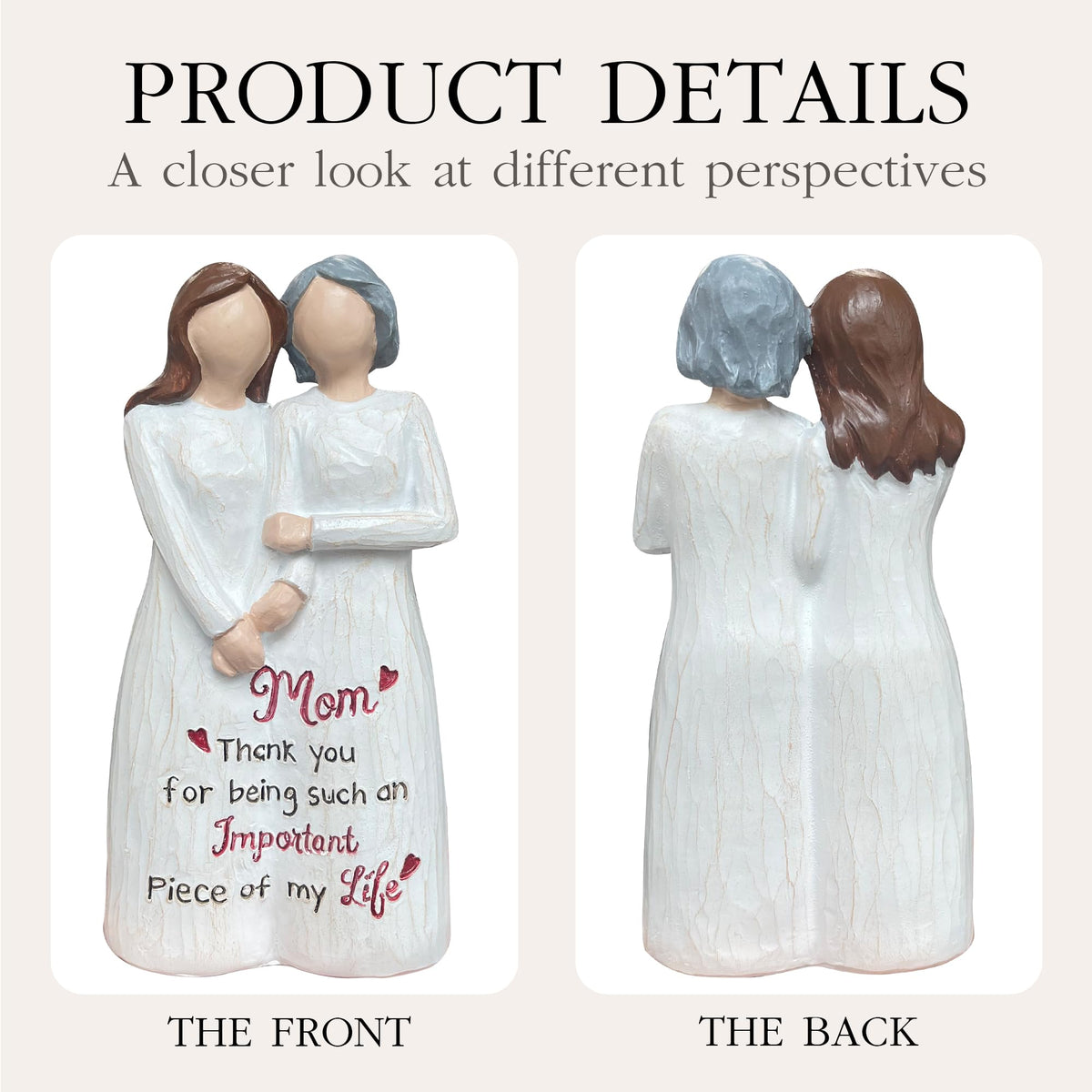 Bozspacer mom daughter gift statue ideal for Mother's Day
