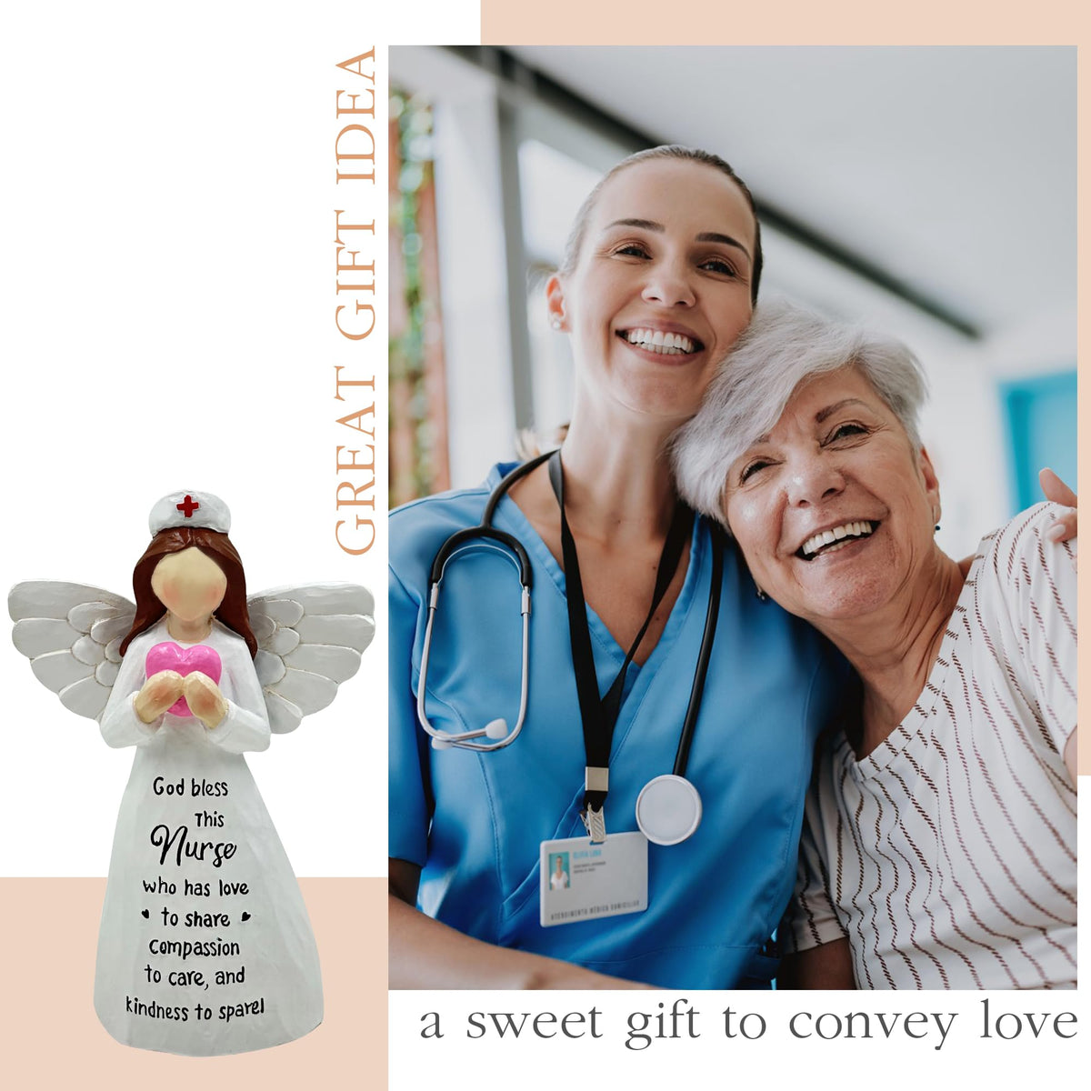 Bozspacer angelic design conveys care and healing symbolism for graduations