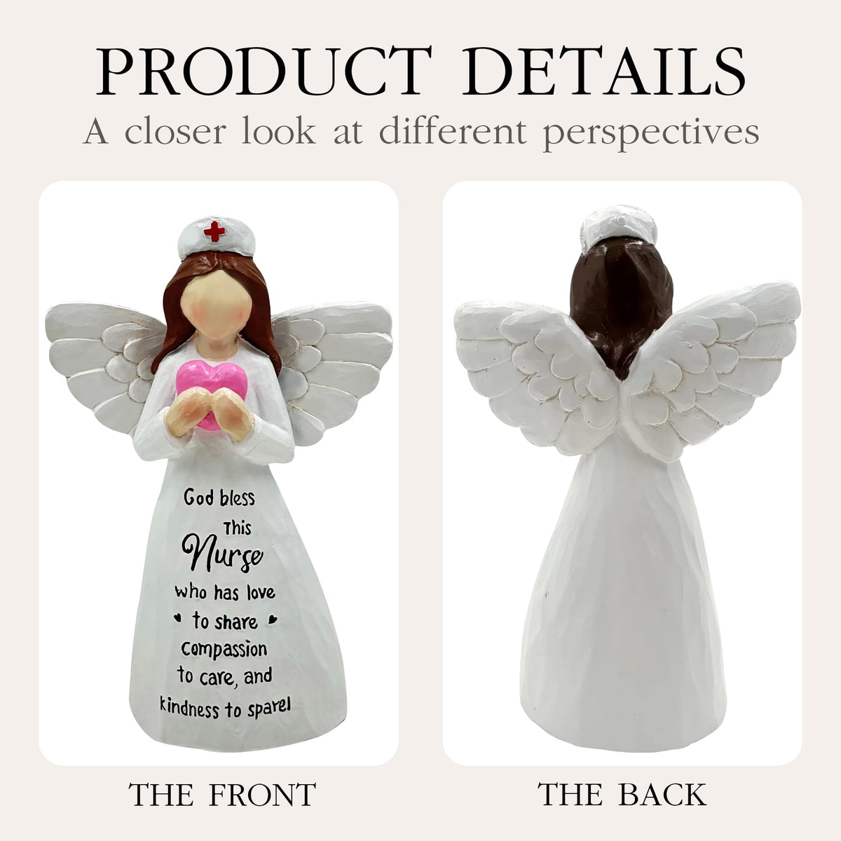 Bozspacer nurse figurine stands at 5.9 inches, ideal for small spaces