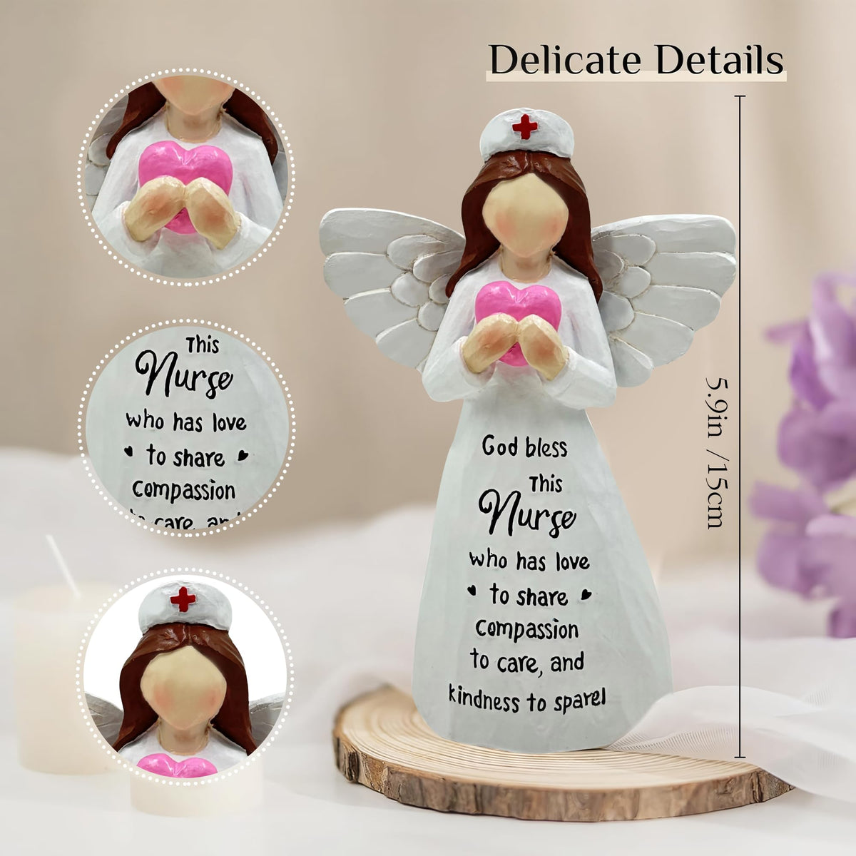 Bozspacer compact display figurine fits on a desk or nightstand for daily inspiration
