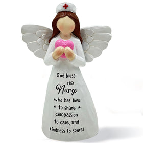 Bozspacer hand-painted nurse angle figurine enhances desk display and shows appreciation