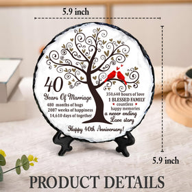 Bozspacer Ruby Couple Slate Plate outdoor display suitable for garden paths.