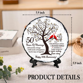 Bozspacer slate plate featuring red cardinal illustrations and messages