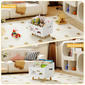 BPMFDTNL Wood Kids Bookshelf close-up reveals durable solid wood and smooth finish.