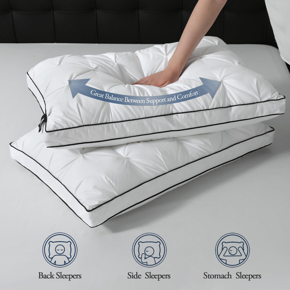 BPC pillow outer cover in organic cotton for breathable, skin-friendly touch