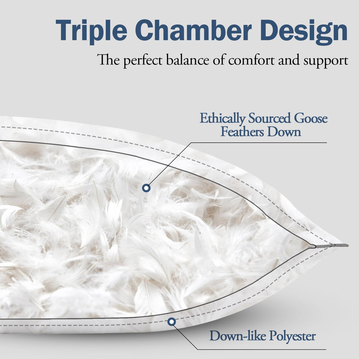 BPC pillow resting on nightstand showing hotel-level comfort for all sleepers.