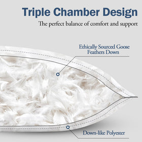 BPC pillow resting on nightstand showing hotel-level comfort for all sleepers.