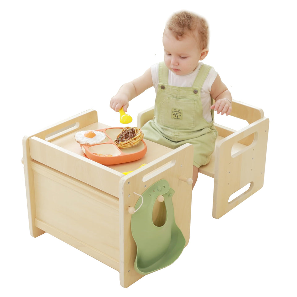 bpmfkid Montessori weaning table and chair set adjustable for growing toddlers