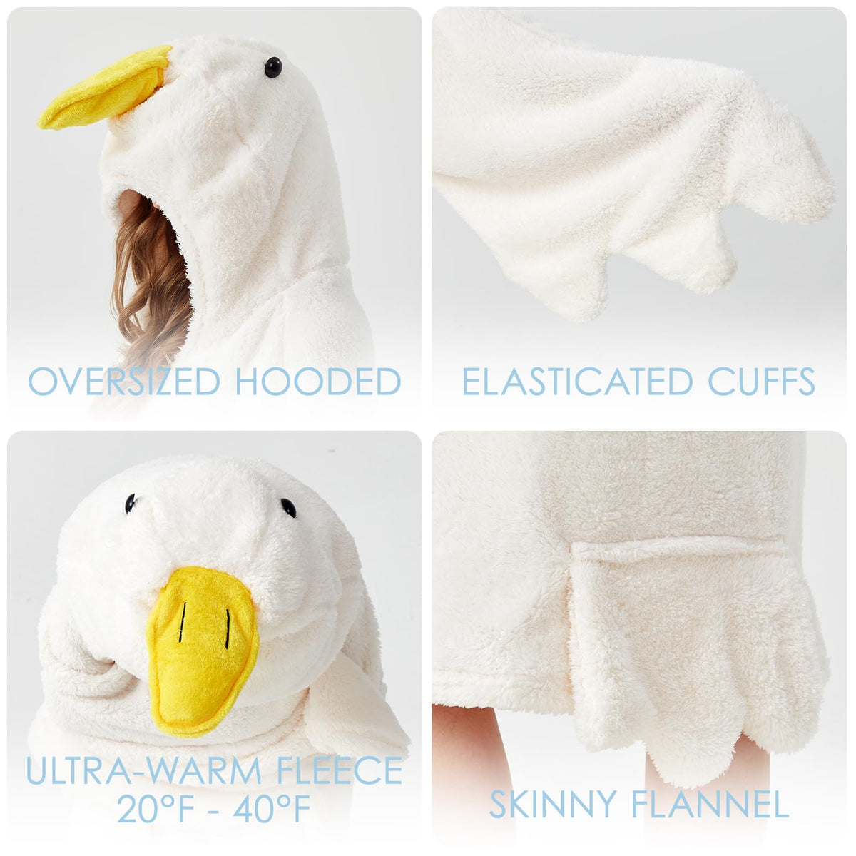 BRAFFWNE wearable blanket hoodie extended size suitable for taller users