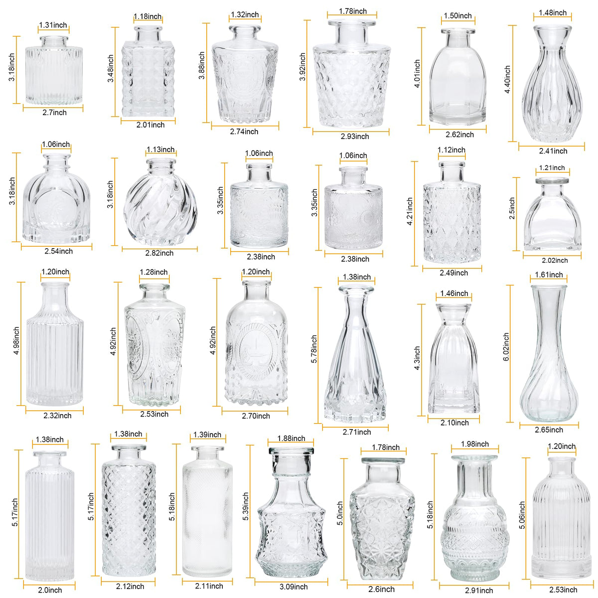 Brajttt bulk clear bud vases ideal for versatile table décor.