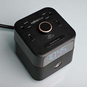 Brandstand CubieBlue Bluetooth speaker enhances your morning playlist.