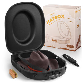 BRANTMAKER Cowboy Hat Box interior shows spacious hat storage.