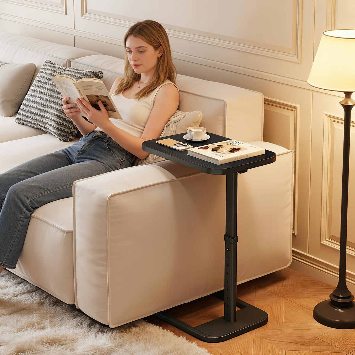 Branwick TV tray with flip-top surface enabling easy lifting and spill protection