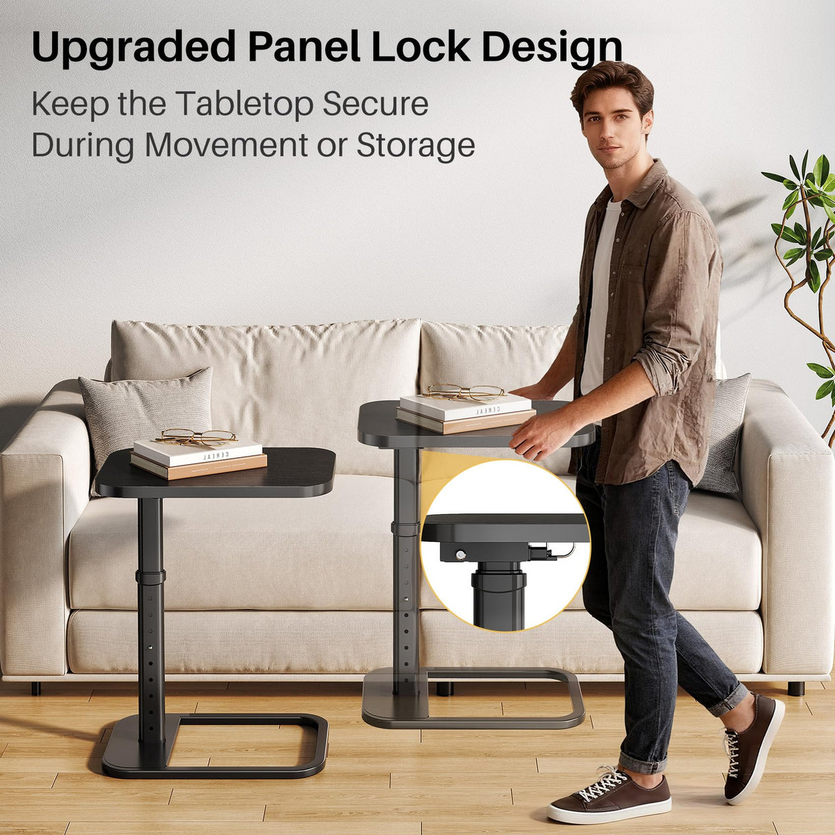 Branwick flip-top surface TV tray design allowing stable placement and spill prevention