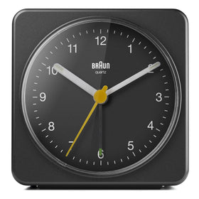 Braun Classic Analogue Alarm Clock front view for bedside use and quick wake.