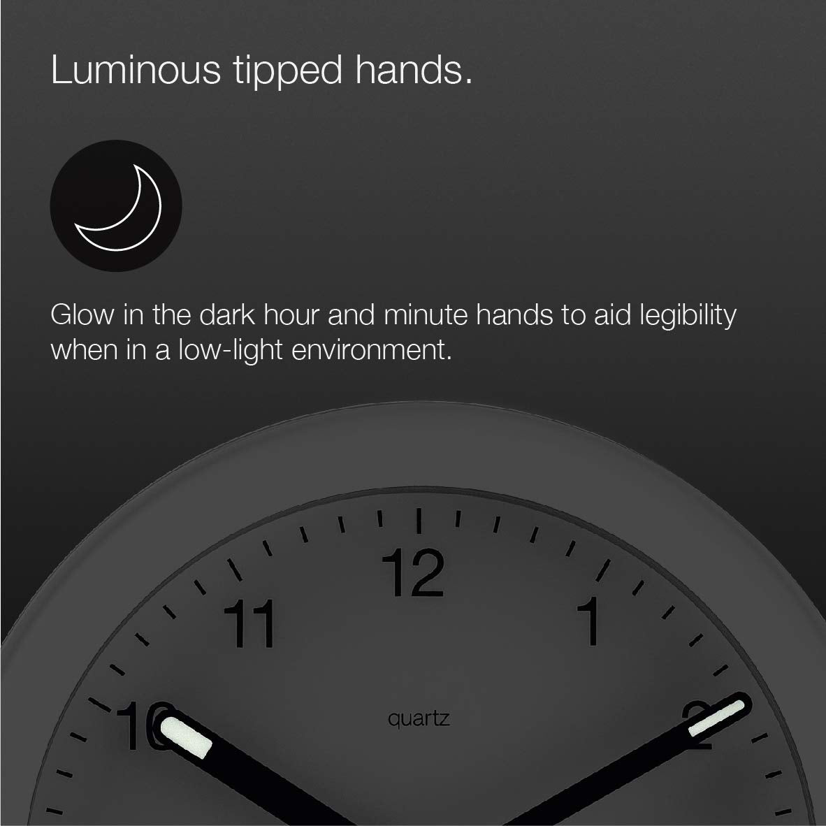 Braun BC22W luminous hands aid reading time in dim rooms.