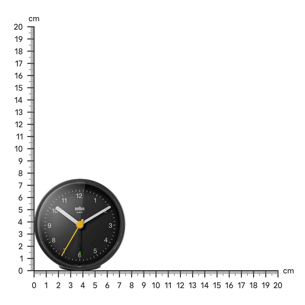 Braun clock showing snooze and light function for convenient wake-time control.