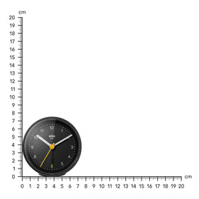 Braun clock showing snooze and light function for convenient wake-time control.