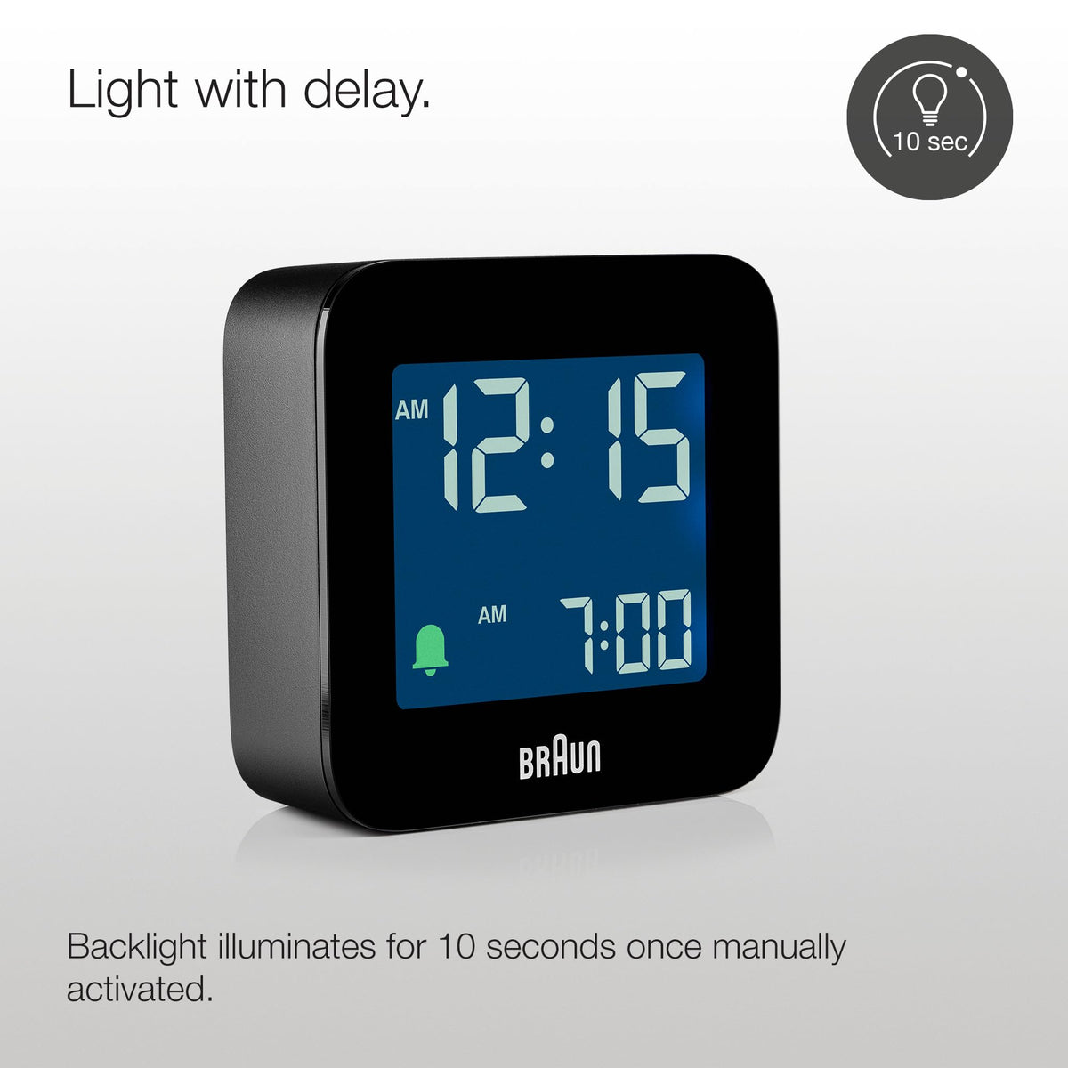 Braun BC08B snooze button demonstrates quick five minute pause