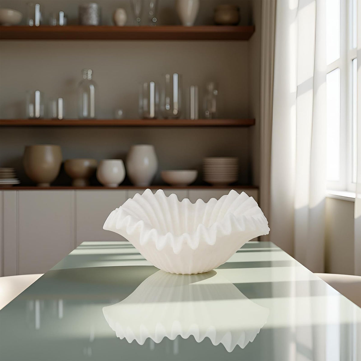 Braxio white bowl kitchen counter display for fruit or accessories