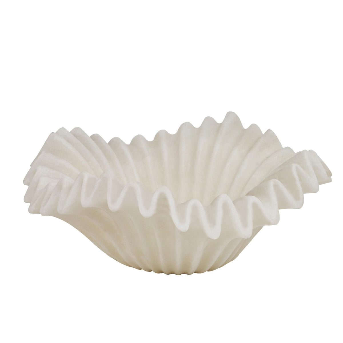 Braxio white decorative bowl with ruffle centerpiece enhances dining table decor