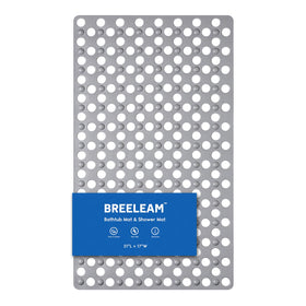 BREELEAM grey color bath mat adding neutral tonal touch.