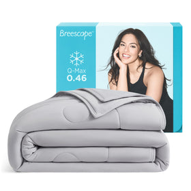 Breescape cooling comforter BlendTek qmax046 coverage shows instant cooling and full-body drape.