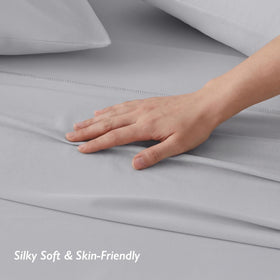 Breescape cooling sheets king size on mattress demonstrating generous coverage