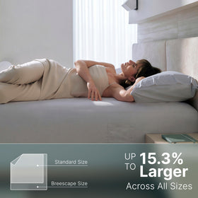 Breescape king size pillowcases on bed demonstrate fit and soft texture for nightly comfort