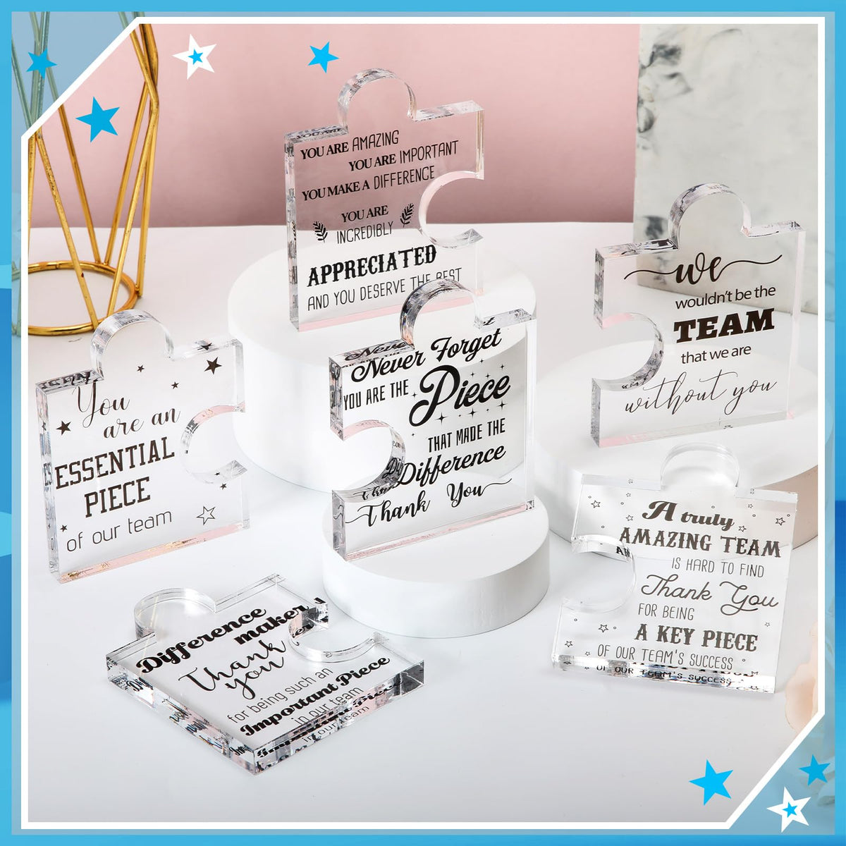 BreezeHug desk decor acrylic enhances workspace with motivational display