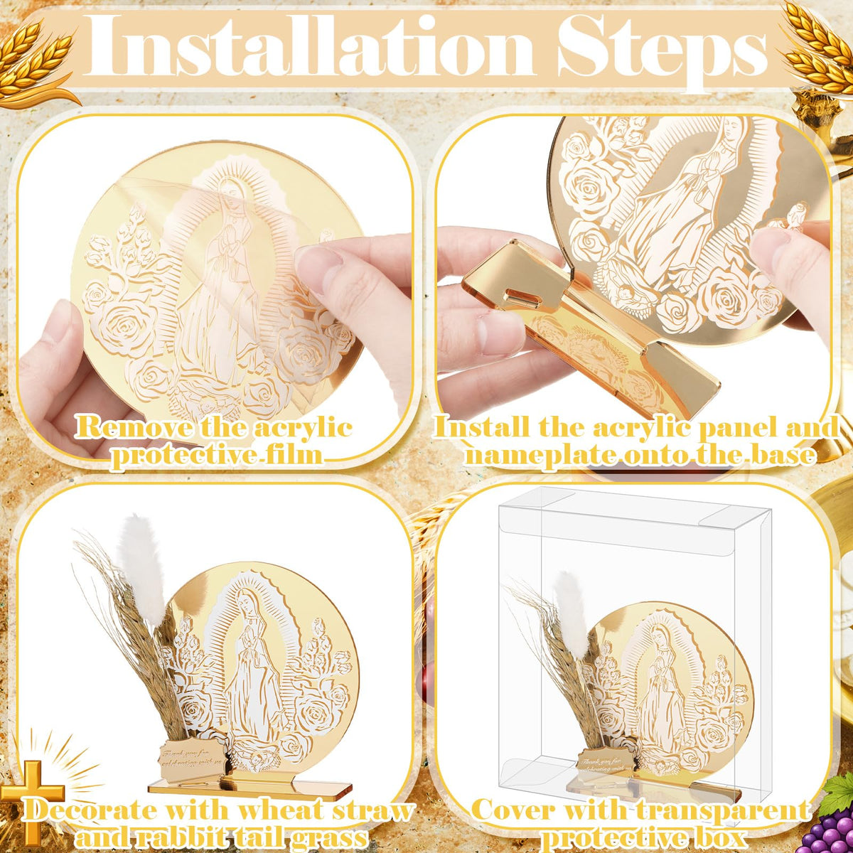 BreezeHug Guadalupe rabbit tail grasses inside add tasteful accents for First Communion