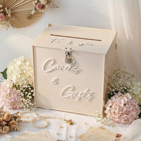 BreezeHug light beige card box front view with gift slot and elegant display.