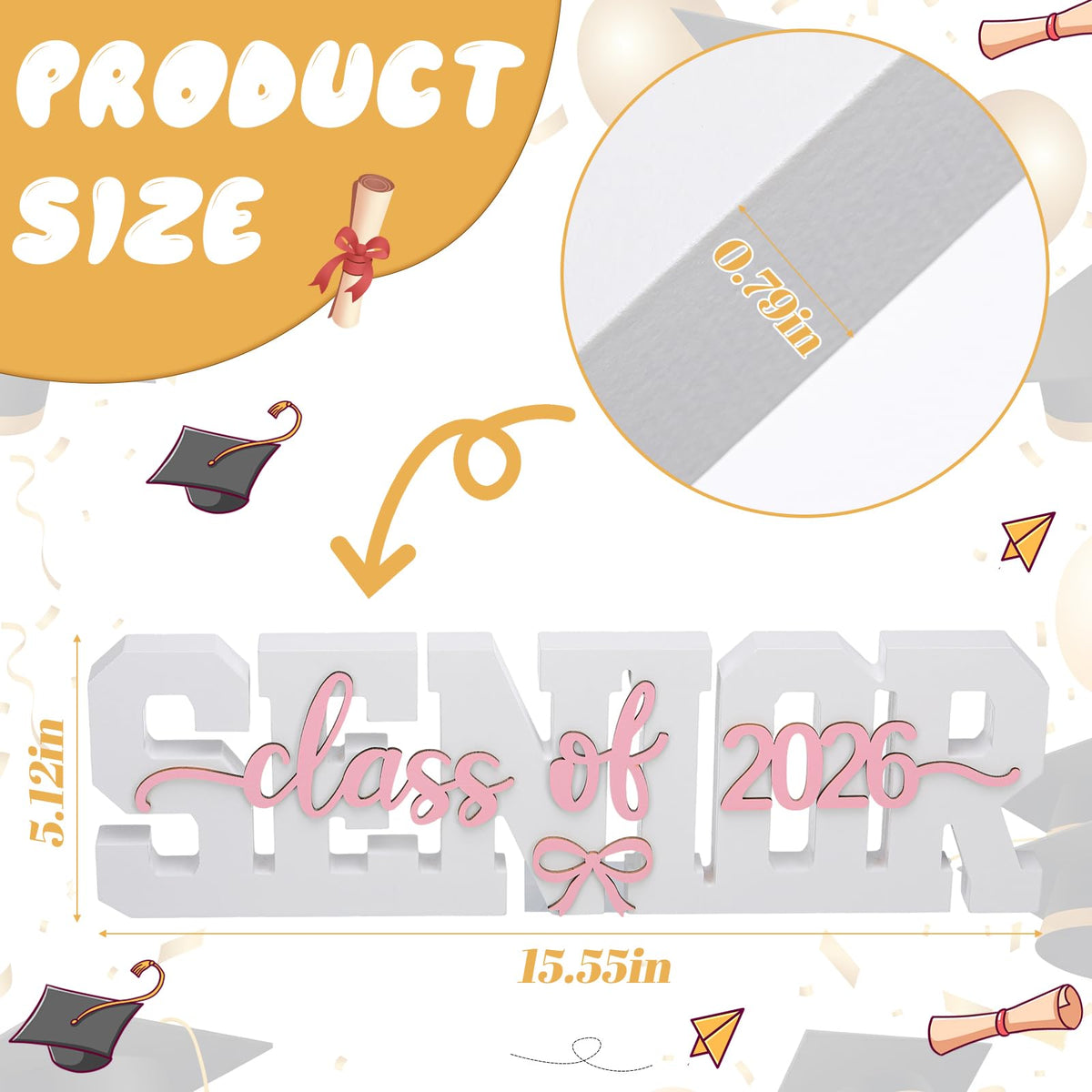 BreezeHug photo prop 2026 design enhances graduation photos with clear year