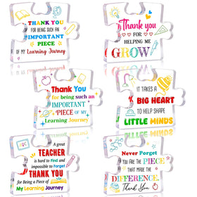 BreezeHug puzzle-piece plaque set for teachers, a heartfelt gift highlighting growth and gratitude.