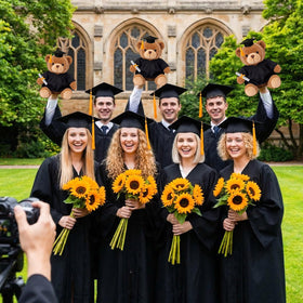 Breling black and gold graduation theme for stylish event styling.