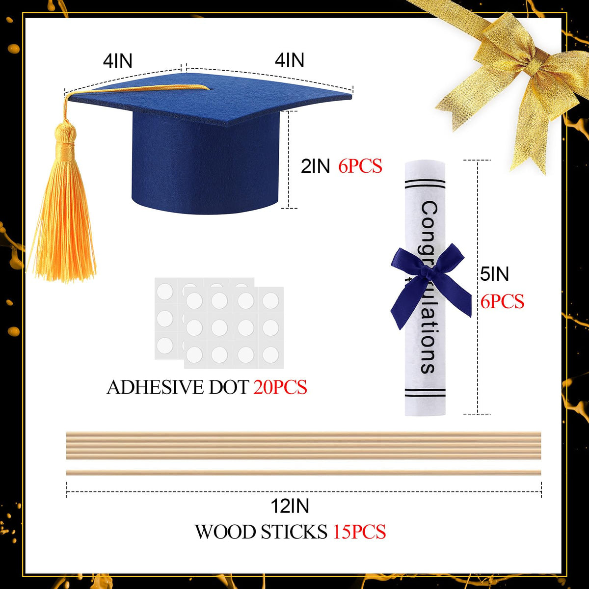 Breling felt cap and diploma combo as a chic graduation centerpiece