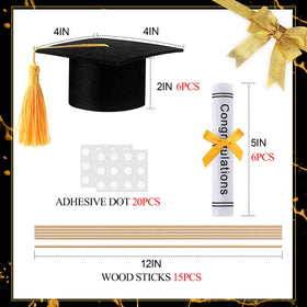 Breling felt diploma scrolls, compact decorative accents for grad parties and bouquets.