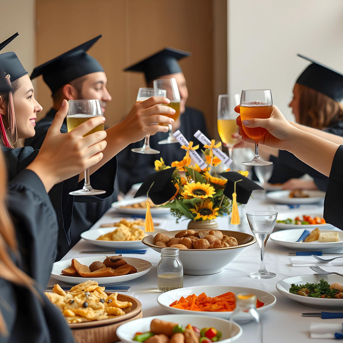 Breling graduation party cake decoration accessory creates festive atmosphere without clutter.